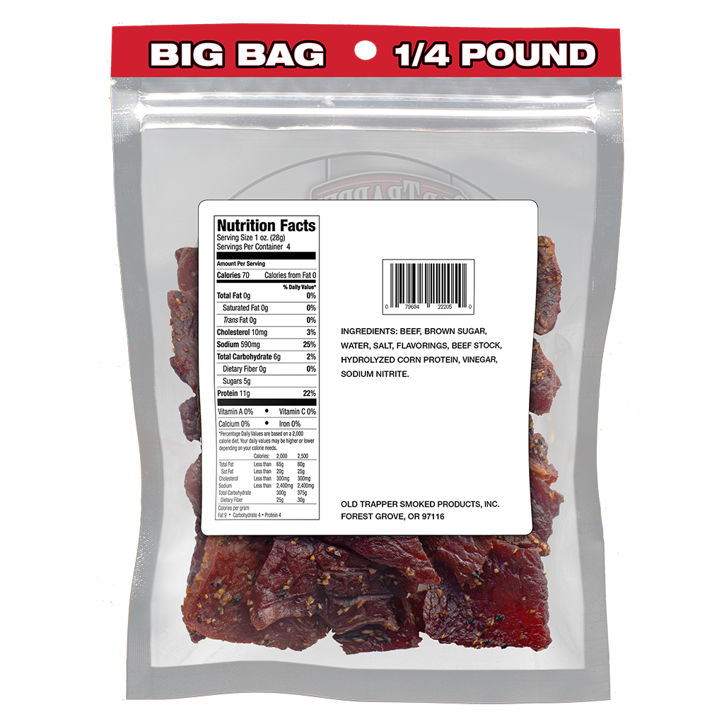 Traditional Style Jerky - Peppered 1/4 lb bag