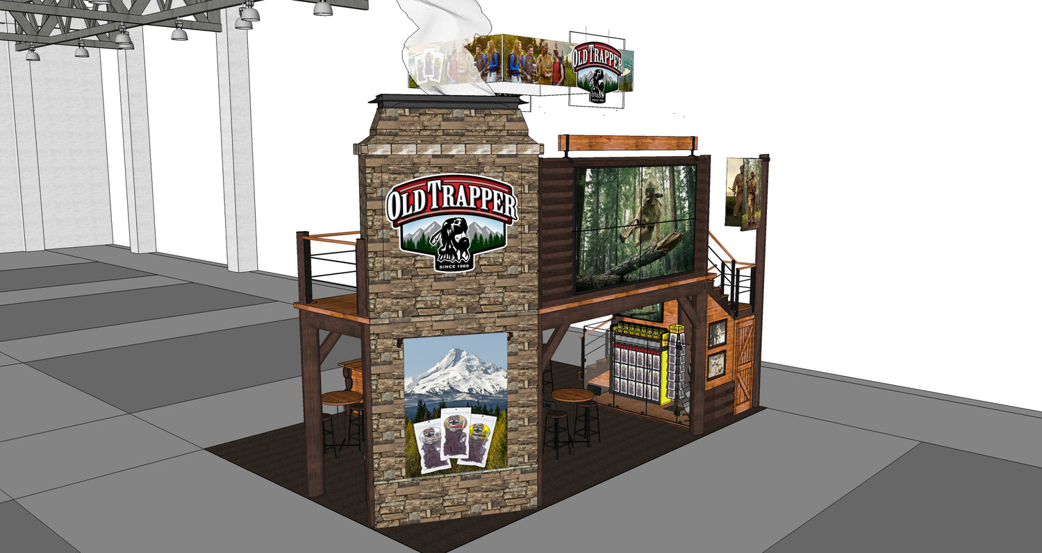 Old Trapper Smoked Products to Debut Two-Story Log Cabin and Fireplace Chimney at Sweets and Snacks Expo